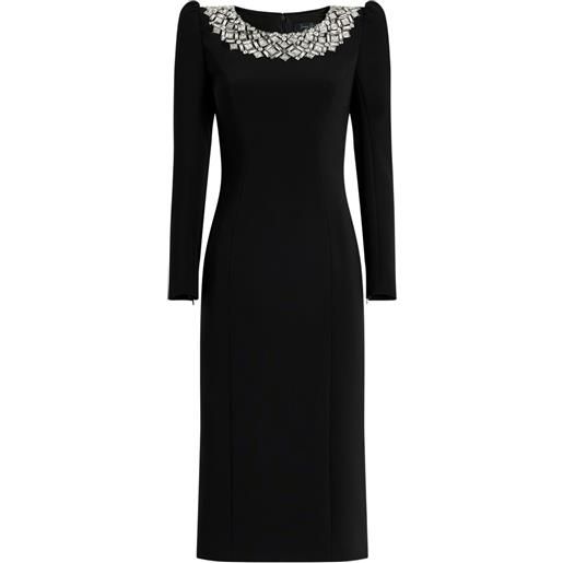 Jenny Packham abito midi jacquetta con decorazione - nero