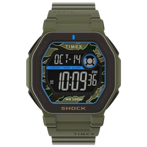 Timex Orologio digitale al quarzo da uomo con cinturino in plastica TW5M63000, Nero, Cinturino