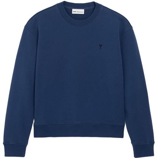 AMI Paris felpa ami de coeur con ricamo - blu