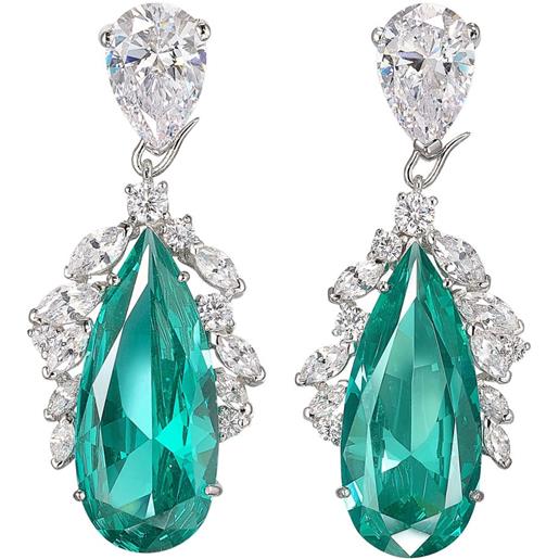 Grandi orecchini pendenti in madreperla, orecchini con due pietre preziose, orecchini a goccia, orecchini in madreperla in oro, regalo di compleanno, regalo per la mamma - Italia