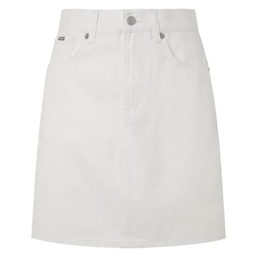 Pepe Jeans mini skirt hw coated, gonna donna, blu (denim), xl