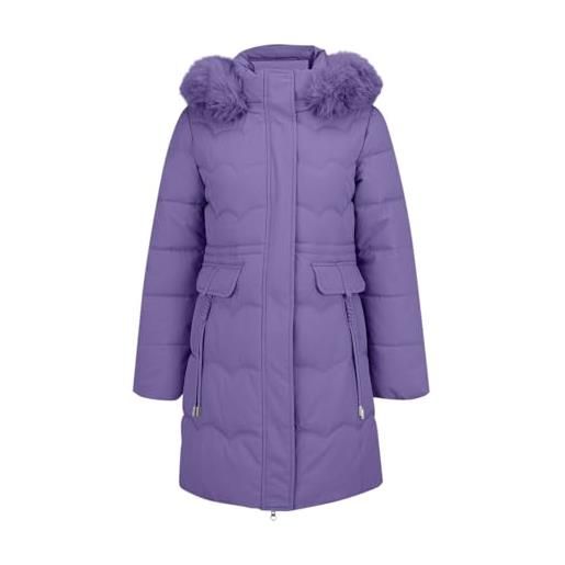 Generic piumini da donna lungo invernale piumino cappotto caldo addensato foderato in pile piumino staccabile con cappuccio parka a lunghezza intera cappotti donna, viola, xxl