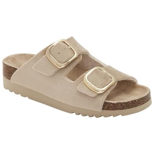 Scholl Sirdal Soft - Sandali Donna In Microfibra Grigi Con Lettino Ergonomico