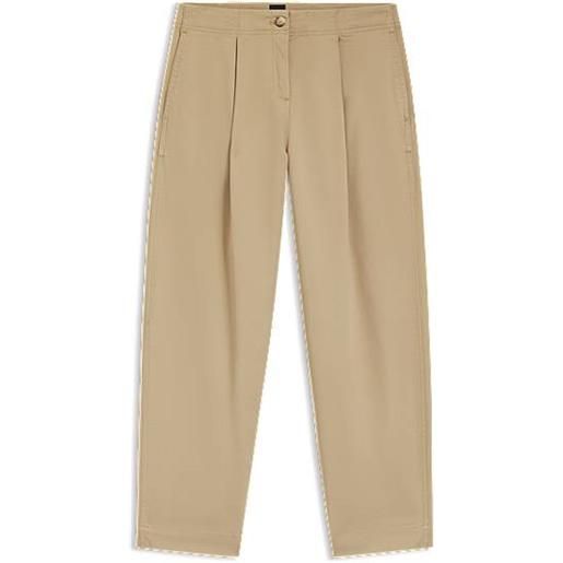 BOSS chino loose fit in twill di cotone elasticizzato, beige