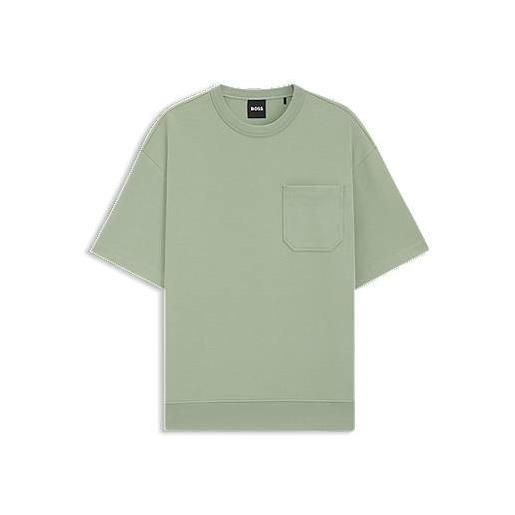 BOSS t-shirt in misto cotone con finitura manopesca, calce