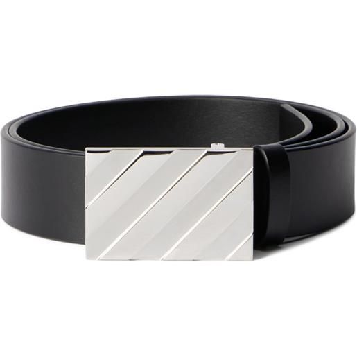 Off-White cintura diagonal in pelle con fibbia - nero