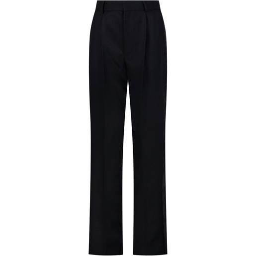 Victoria Beckham pantaloni dritti con pieghe - nero
