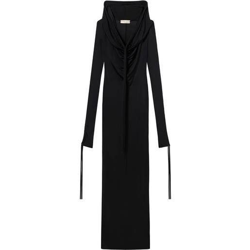 Blumarine abito lungo con cappuccio - nero