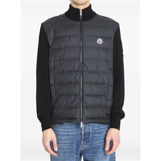 Moncler cardigan imbottito con zip - nero