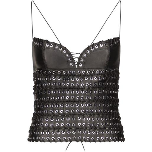 Ludovic de Saint Sernin top lee in pelle - nero