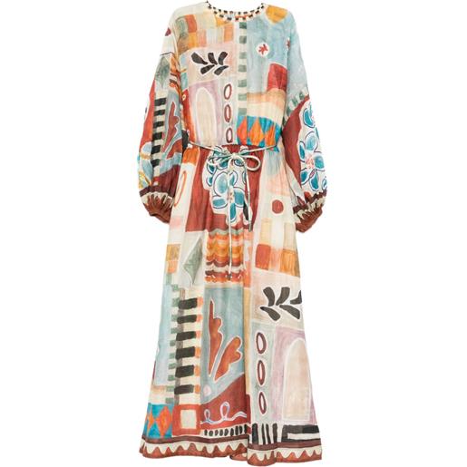 ALEMAIS abito midi con design patchwork - rosso