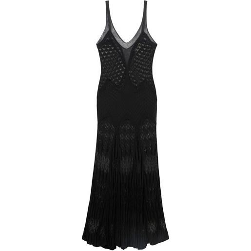 Blumarine abito lungo con scollo a v - nero