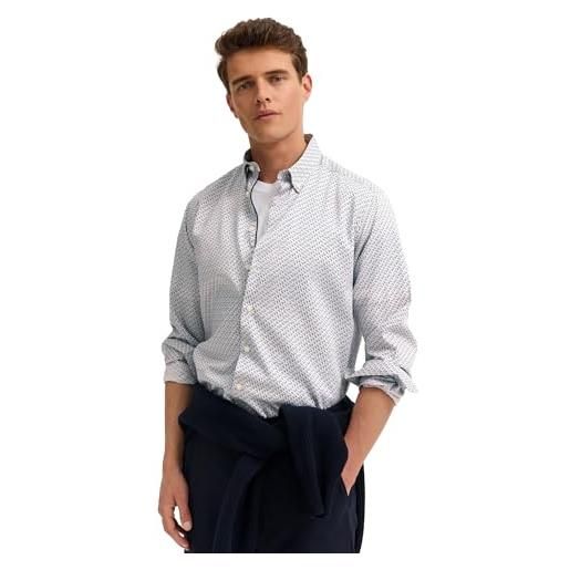 Casual shirt with herringbone pattern and button-down collar in modern | Bugatti