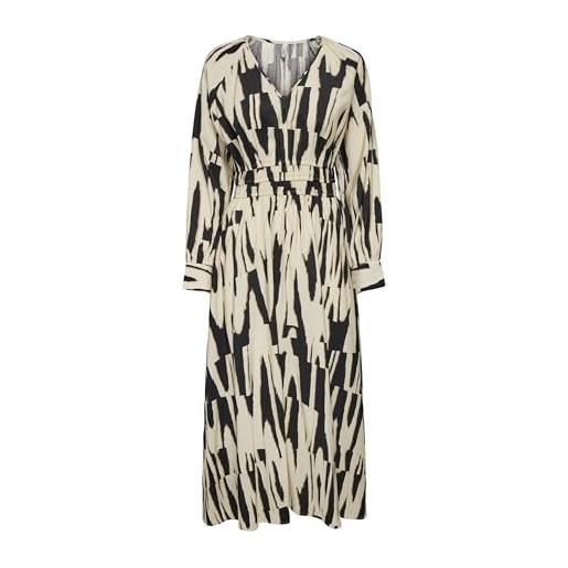 ONLY onlmila life l/s v-neck midi dress ptm, black/aop: cherie graphic, l