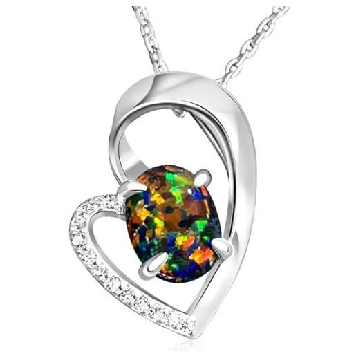 Medaglione Ovale Con Opale In Argento 925 – Collana Portafoto Vintage In Filigrana – Regalo Donna - 2