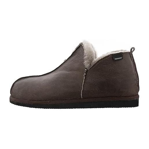 Pantofole Uomo cuoio con Pelliccia Interna Admas - Lambo Biancheria