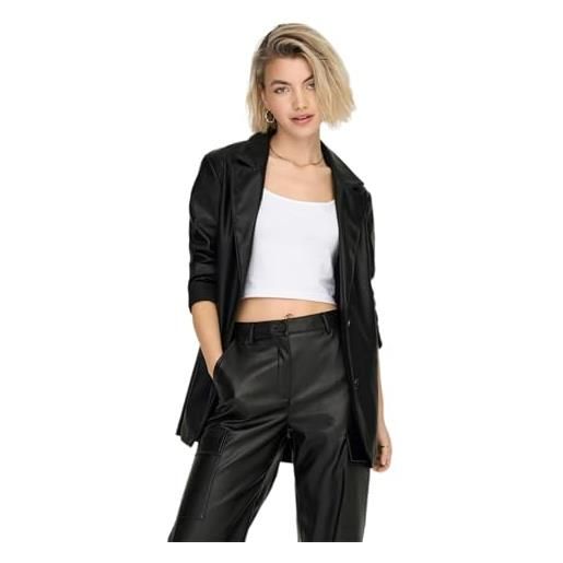 ONLY onlheidi sus sb faux leather blazer cc otw, nero, l donna