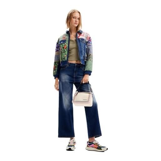 Desigual woman denim trucker jacket giacca da donna, blu