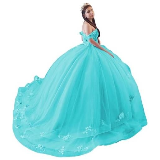 Yifanier abiti quinceanera con spalle scoperte abiti da festa di compleanno abiti quinceanera in tulle abito da ballo mt018