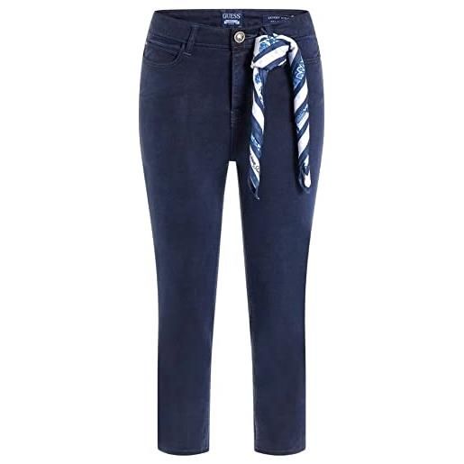 GUESS pantaloni da donna marchio, modello 1981 capri w3ga91w93ce, realizzato in sintetico. Blu blu scuro
