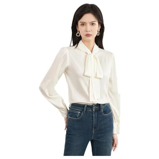 Camicia da donna con bottoni, maniche a 3/4, scollo a V