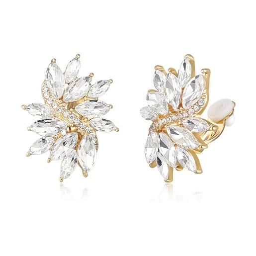 Orecchini Pendenti Goccia Moissanite 2 Carati – Placcati Oro Giallo 14k, Argento 925