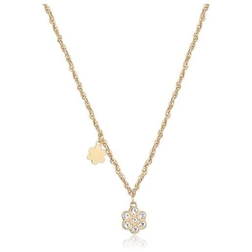 Bronzallure Collana Golden Con Pendente Tondo Pavé WSBZ01028Y.WY - Domar Gioielli