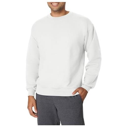 Hanes, heavyweight fleece sweatshirt, crewneck pullover for men maglia di tuta, borgogna, xl uomo