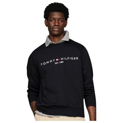 Tommy Hilfiger felpa uomo tommy logo senza cappuccio, grigio (bros b0802), s