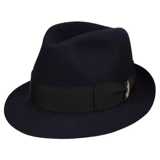 Borsalino cappello di feltro nilo premium donna/uomo - made in italy trilby lana con fodera, nastro grosgrain autunno/inverno inverno - 55 cm grigio chiaro
