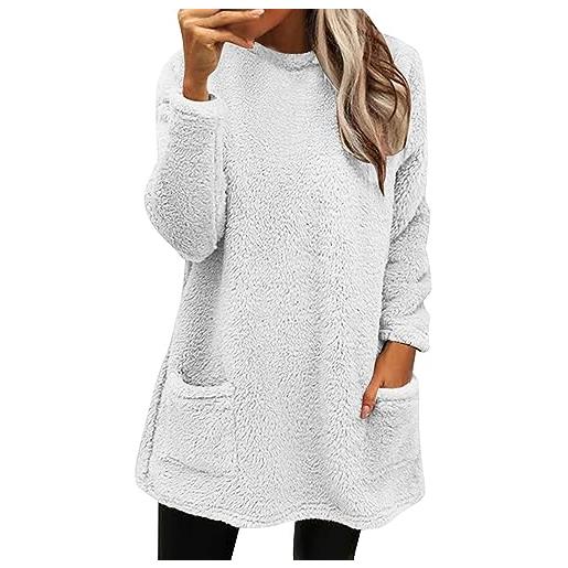 AMDOLE maglione di colore delle donne delle donne inverno caldo maglione cappotto invernale in pile ispessimento plus size cappotto giacca casual plus size cappotto allentato felpe con cappuccio da