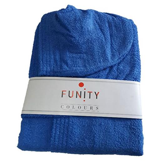 Generico accappatoio in spugna con cappuccio di puro cotone idrofila unisex funity colore blu taglia xl