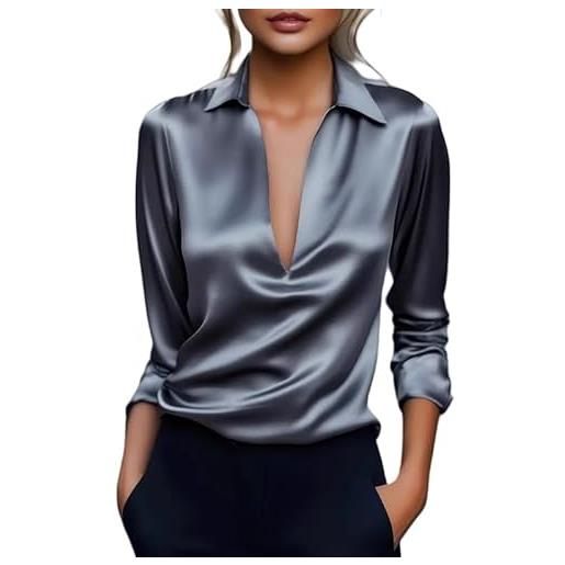 CUPSHE Camicetta Donna Con Scollo A V E Maniche Lunghe In Pizzo - Top Elegante Maglia A Nido D'Ape - 6