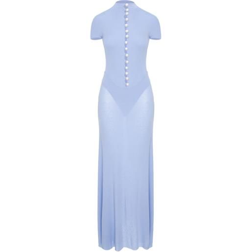 MANURÍ abito lungo con perle - blu