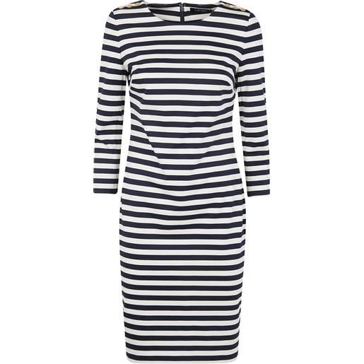 Lauren Ralph Lauren abito midi a righe - blu