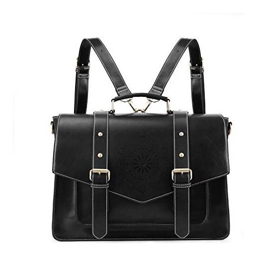 ECOSUSI borsa porta pc portatili 15,6 pollici donna tracolla grande cartella zaini messenger borsetta marrone