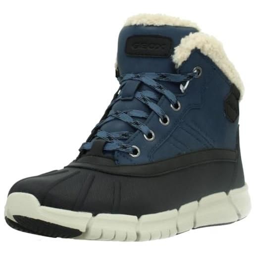 Geox j flexyper boy b abx, stivaletto, denim/black, 34 eu