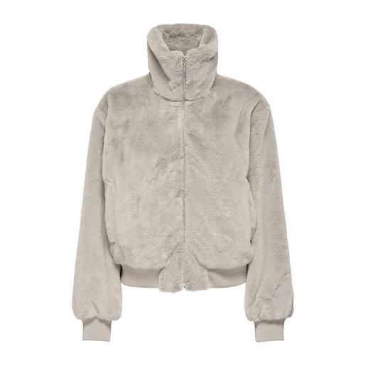 ONLY onlvenice faux fur bomber otw giacca da donna, grigio, m, grigio. , m
