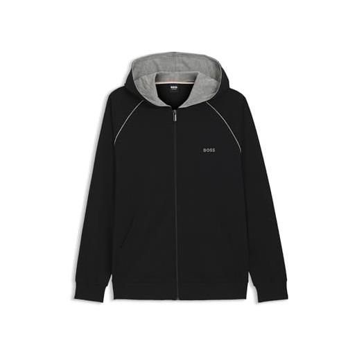 BOSS felpa da uomo con cappuccio mix&match jacket h, nero1, m