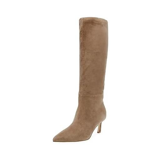 Steve Madden stivali alti al ginocchio lavan da donna, pelle scamosciata color avena, 39 eu