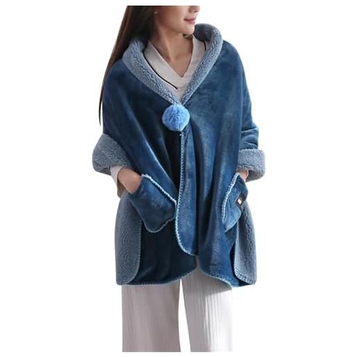 Poncho Donna PULI - Maglia Elegante Con Apertura Frontale E Linguetta