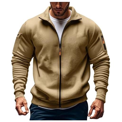 COOFANDY Camicia Henley Uomo Maniche Lunghe T-Shirt Basic per Uomini Abbottonatura Camicia Maniche Lunghe T-Shirts Tinta Unita Maglione vestibilità Regular Blu Marino S