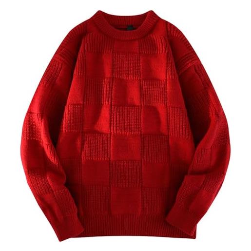 TYUIOP maglioni di natale coppia maglione uomo rosso maglioni lana uomo invernali uomo maglioni pullover entrada 22 sweat hoodie felpa con cappuccio uomo (pacco da 1) maglioni cotone