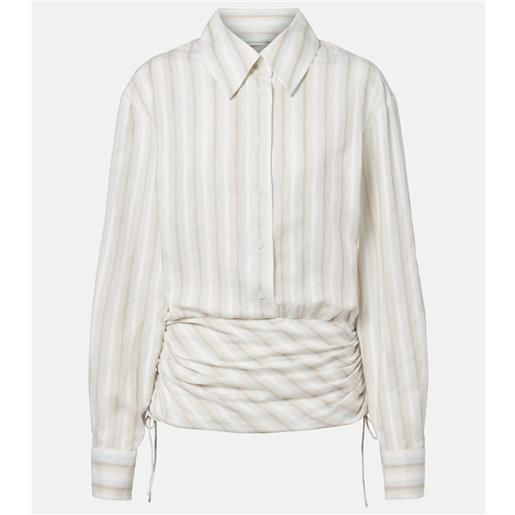 Christopher Esber abito corto in cotone a righe con ruches