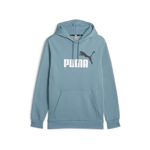PUMA felpa con cappuccio ess+ 2 col big logo fl, uomo, blu acceso. , s