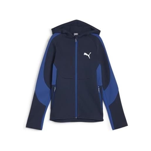 PUMA felpa con cappuccio evostripe dk b sudore, club navy, 140 unisex-adulto
