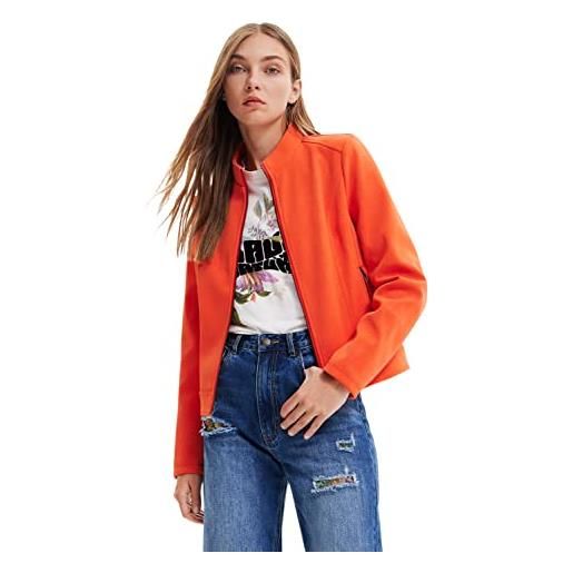Desigual chaq_las vegas, 7002 orange cappotto pu, xl da donna