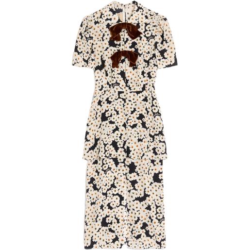 Valentino Garavani abito midi crepe de chine - nero