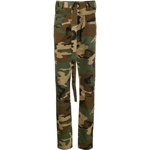 UNRAVEL PROJECT pantaloni con stampa camouflage - verde