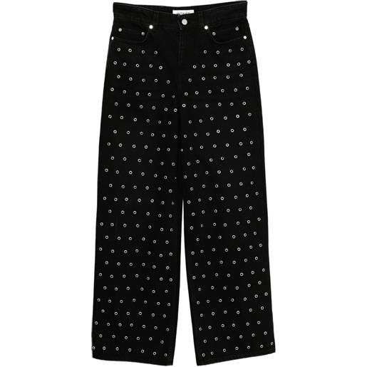 Monse jeans con occhielli - nero